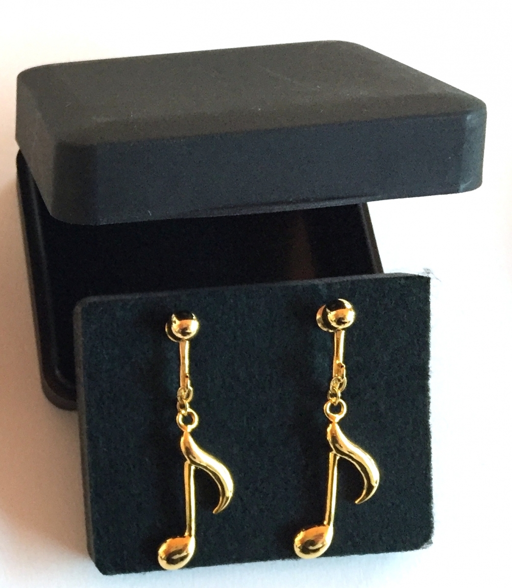 Altın Kaplama 8'lik Nota Küpe - G&G