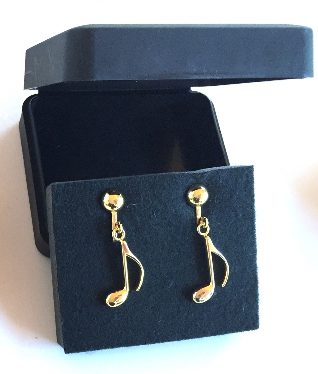 Altın Kaplama 8'lik Nota Küpe - G&G