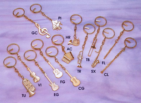 Altın Kaplama Keman Anahtarlık - G&G