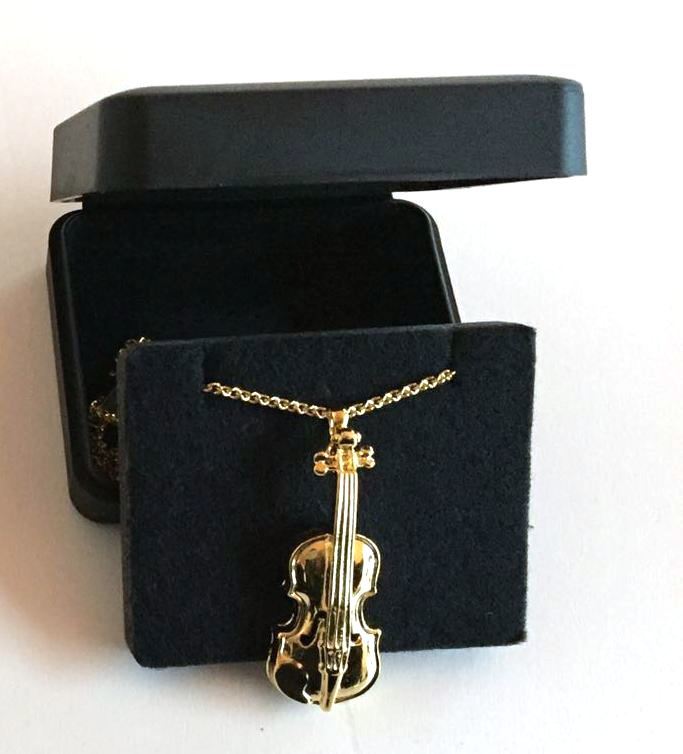 Altın Kaplama Keman Kolye - G&G