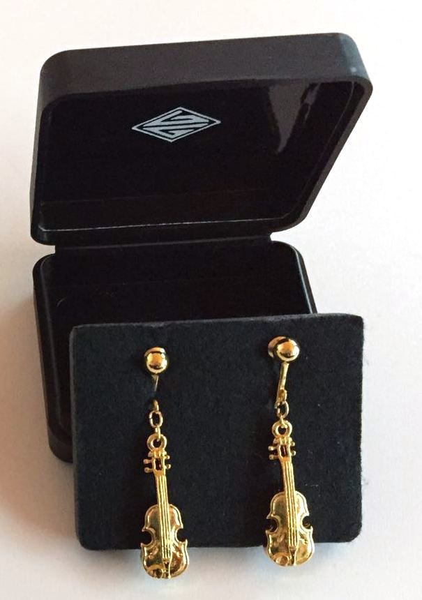 Altın Kaplama Keman Küpe - G&G