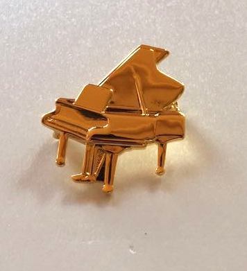 Altın Kaplama Piyano Broş - Thumbnail