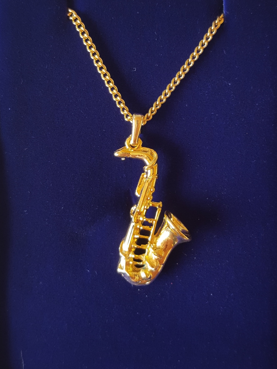 Altın Kaplama Saksafon Kolye - G&G