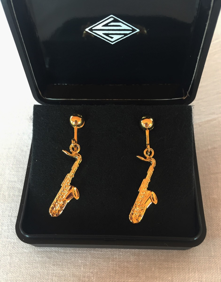 Altın Kaplama Saksafon Küpe - G&G