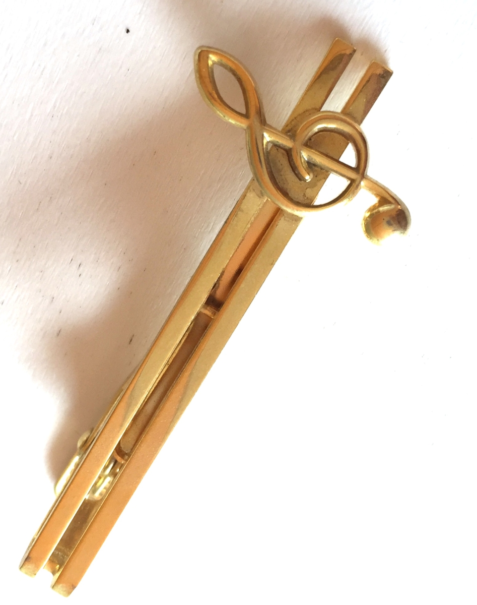 Altın Kaplama Sol Anahtarlı Kravat İğnesi - Thumbnail