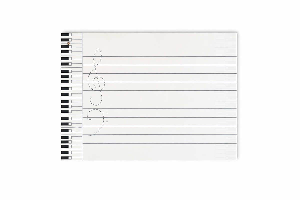 Piyano Desenli Nota Kağıdı - 1