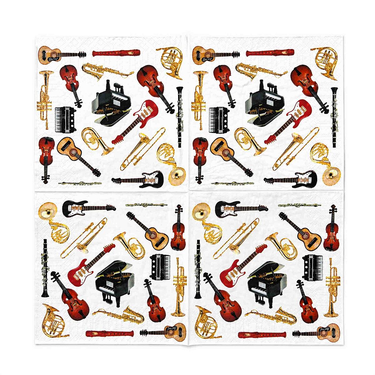 Enstrüman Desenli Kağıt Peçete - 2