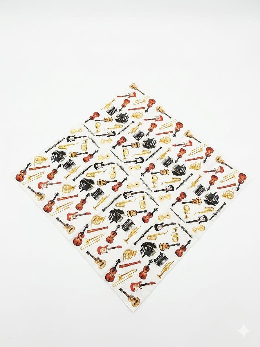 Enstrüman Desenli Mendil - 2