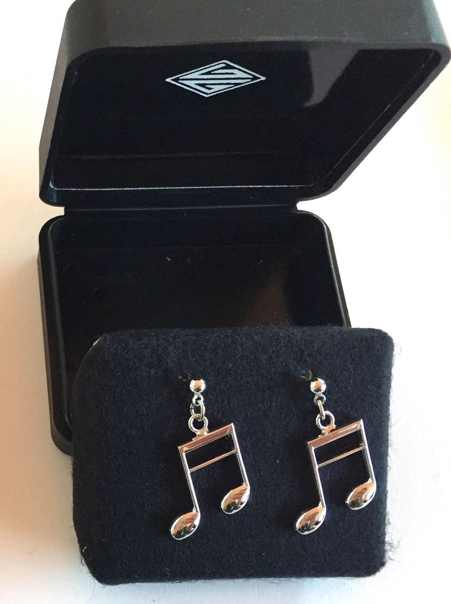 Gümüş Kaplama 16'lık Nota Küpe - G&G