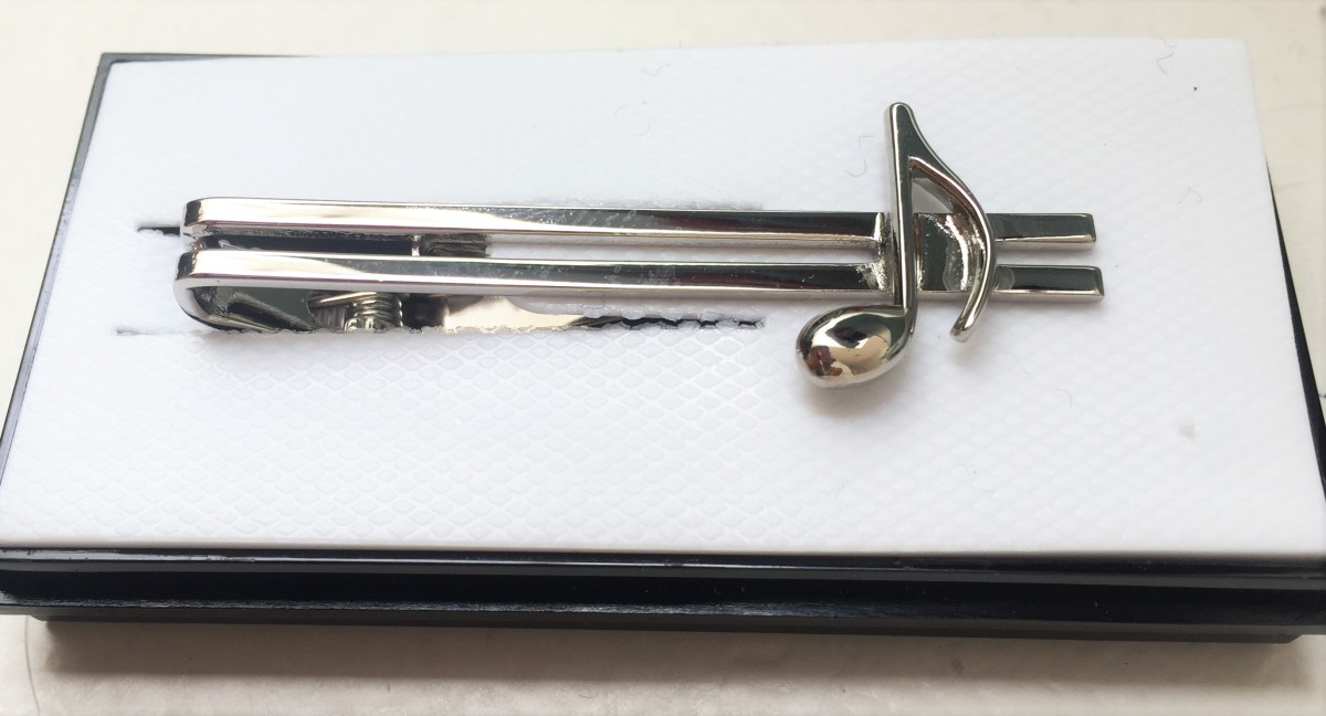 Gümüş Kaplama 8'lik Nota Kravat İğnesi - G&G