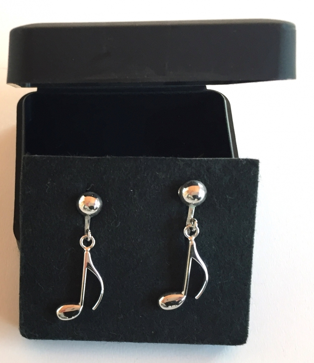 Gümüş Kaplama 8'lik Nota Küpe - G&G