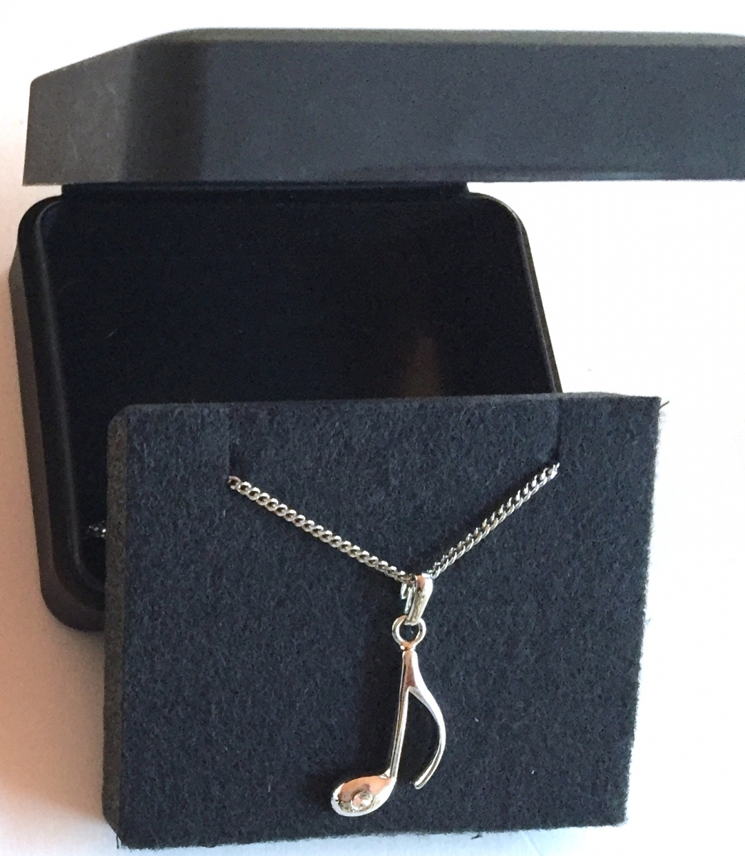 Gümüş Kaplama 8'lik Notalı Kristal Taşlı Kolye - G&G