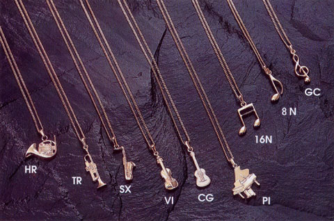 Gümüş Kaplama Keman Kolye - G&G