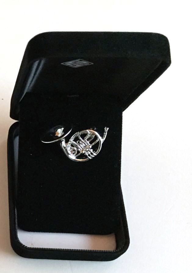 Gümüş Kaplama Korno Broş - G&G