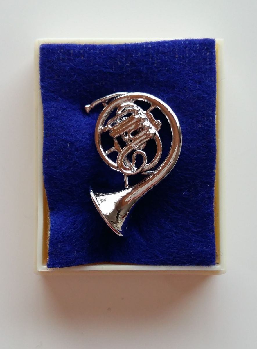Gümüş Kaplama Korno Pin - G&G