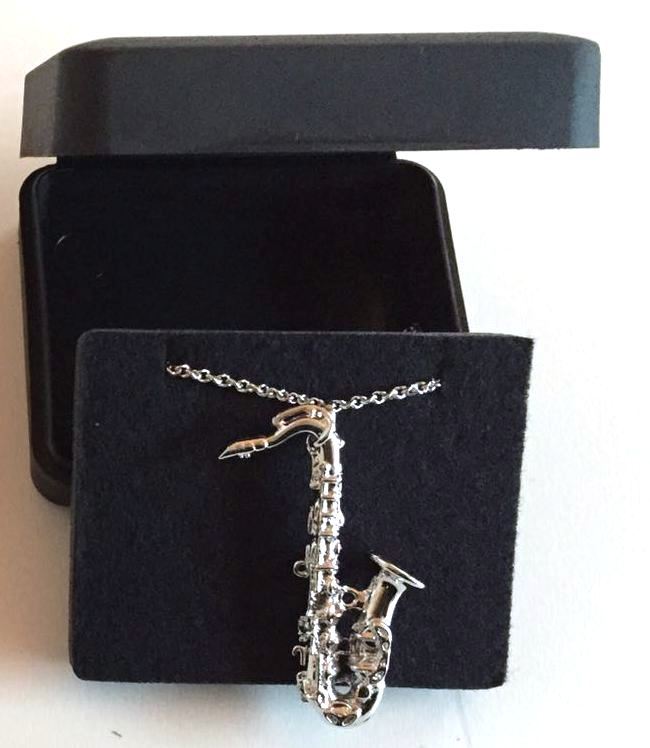 Gümüş Kaplama Saksafon Kolye - G&G