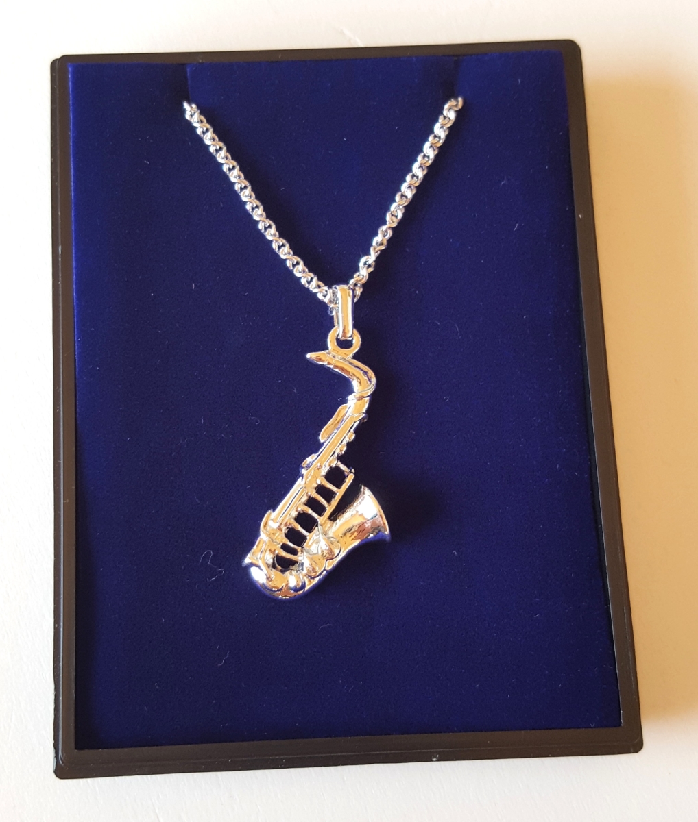 Gümüş Kaplama Saksafon Kolye - G&G