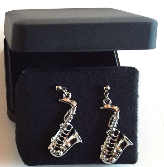 Gümüş Kaplama Saksafon Küpe - G&G