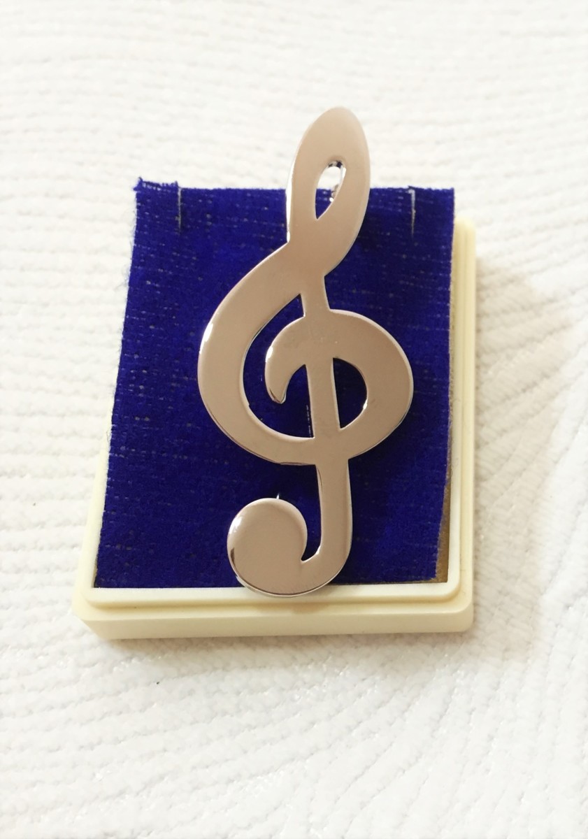 Gümüş Kaplama Sol Anahtarı Broş - G&G