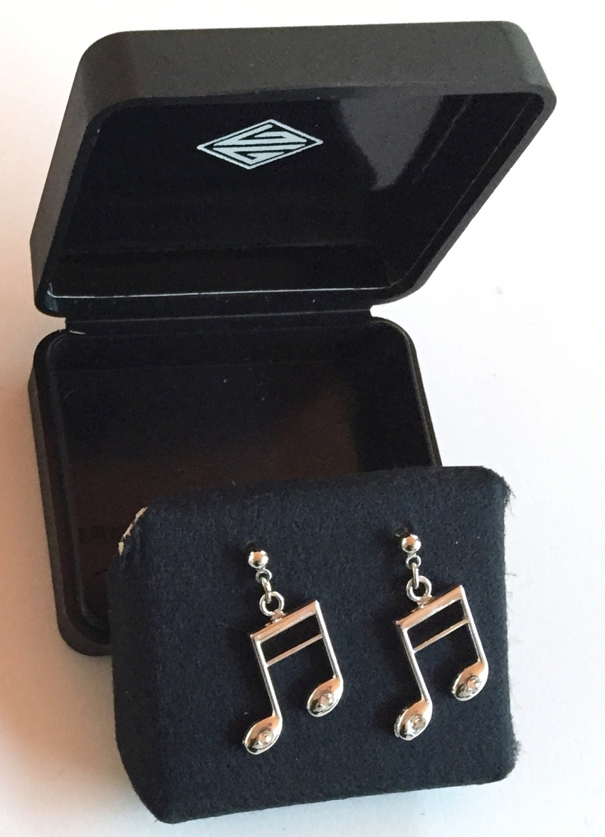 Gümüş Kaplama Taşlı 16'lık Nota Küpe - G&G