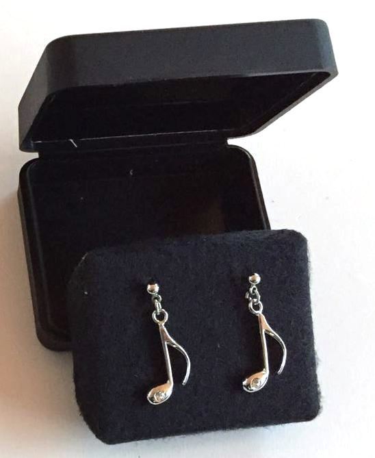 Gümüş Kaplama Taşlı 8'lik Nota Küpe - G&G