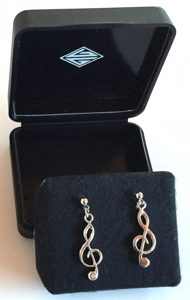 Gümüş Kaplama Taşlı Sol Anahtarı Küpe - G&G