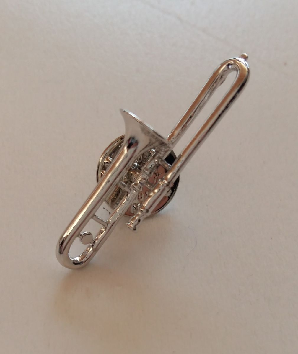 Gümüş Kaplama Trombon Pin - Thumbnail