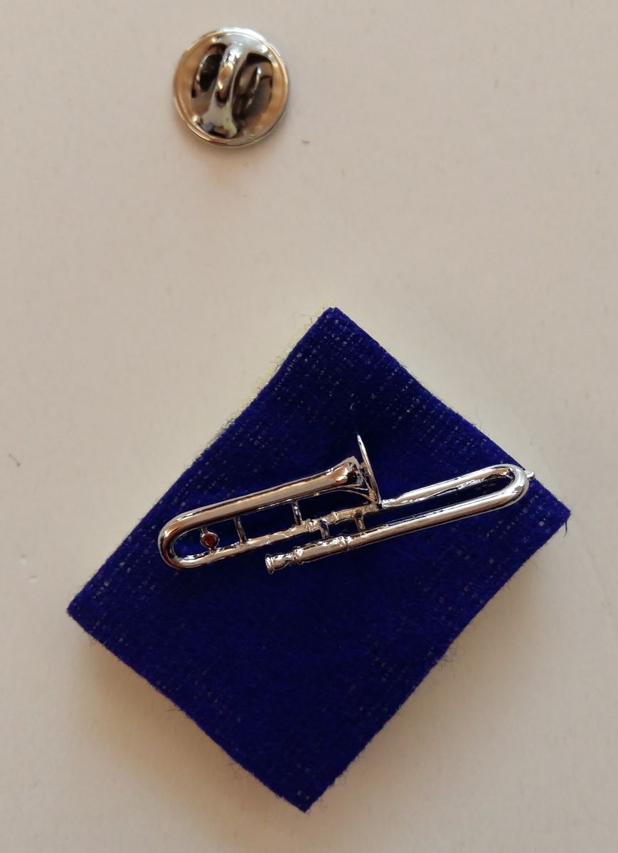 Gümüş Kaplama Trombon Pin - Thumbnail