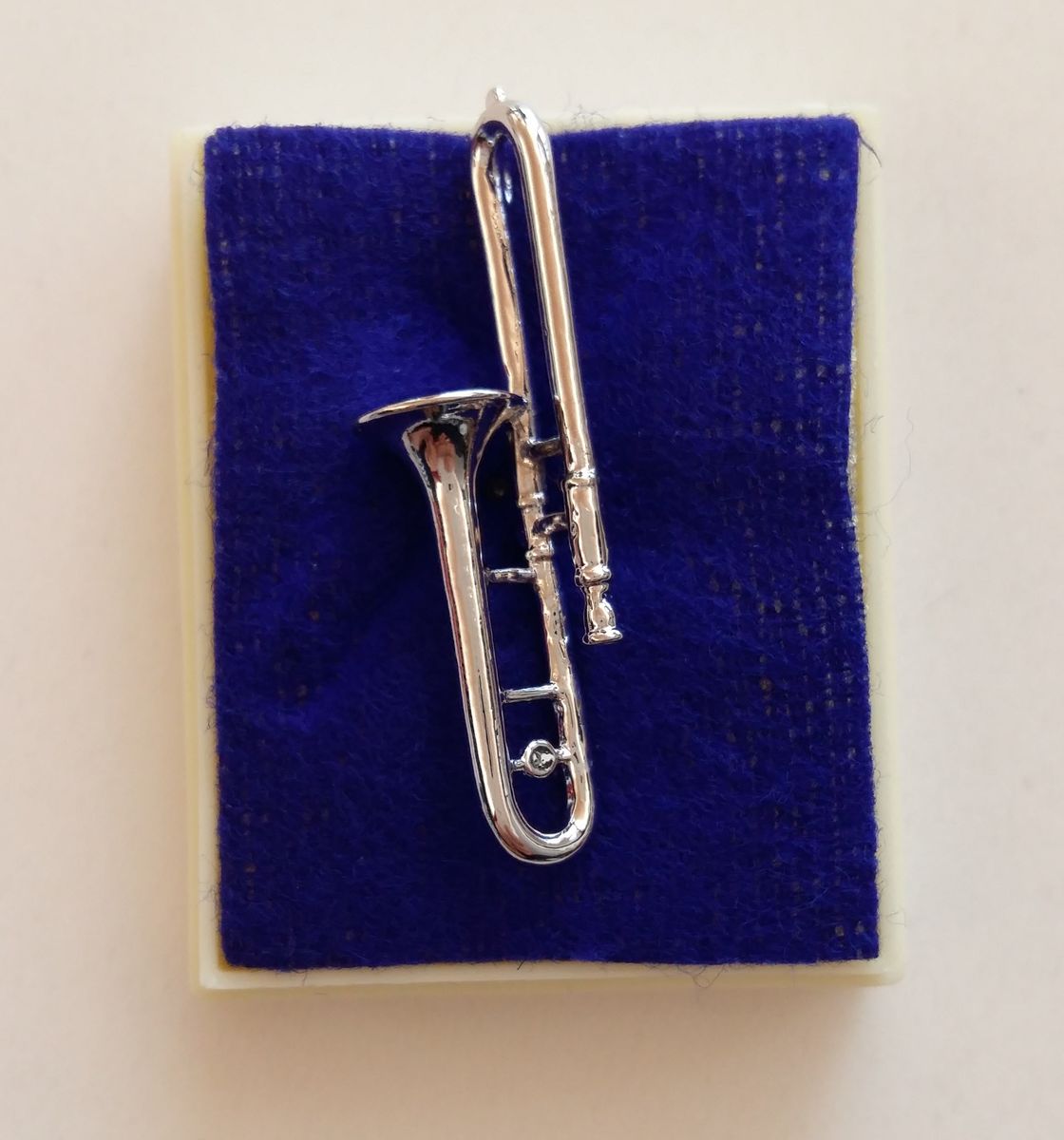 Gümüş Kaplama Trombon Pin - Thumbnail