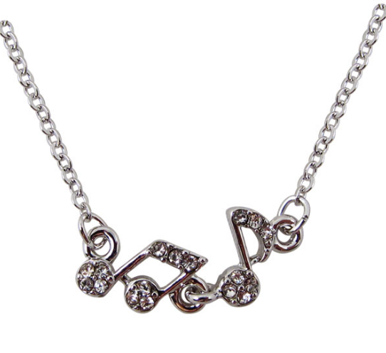 Kristallerle Süslü Notalı Kolye - AİM GİFTS