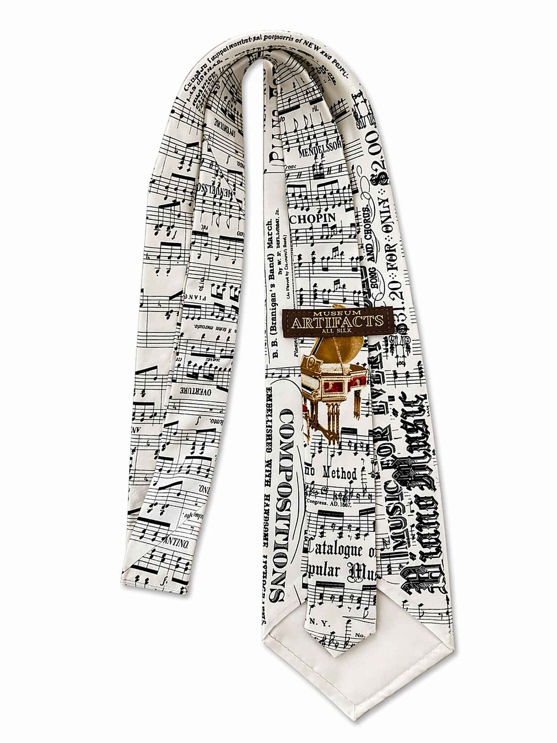 Notalı & Piyanolu İpek Kravat - 2