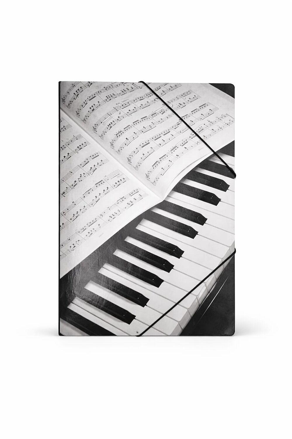Piyano ve Nota Desenli Lastikli Dosya - 1
