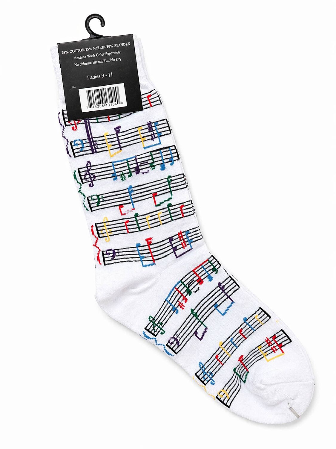 Renkli Nota Desenli Çorap - 2