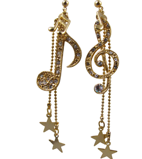 Solanahtar, Nota ve Yıldızlı Şık Küpe - AİM GİFTS