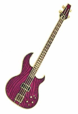 Aria Electric Bass Gitar Yaka İğnesi - Thumbnail