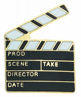 Film Çekim Clapboard Yaka İğnesi - Thumbnail