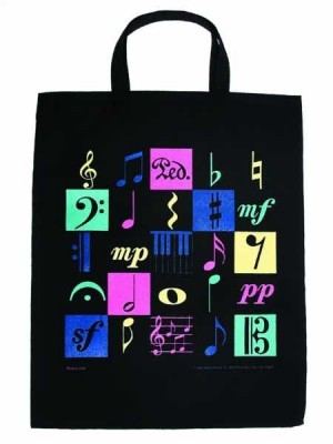Müzik Motifli 4 Renkli Baskılı Çanta - 2