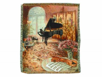 Kuyruklu Piyano Dokuma Battaniye - AİM GİFTS