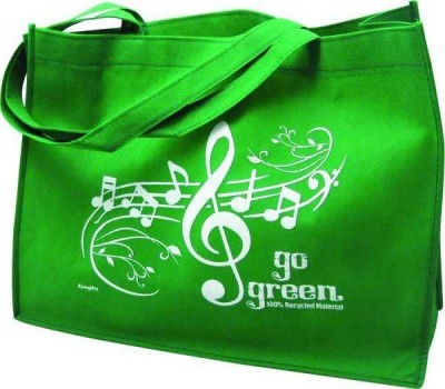 Notalı Bez Çanta - Yeşil - 2