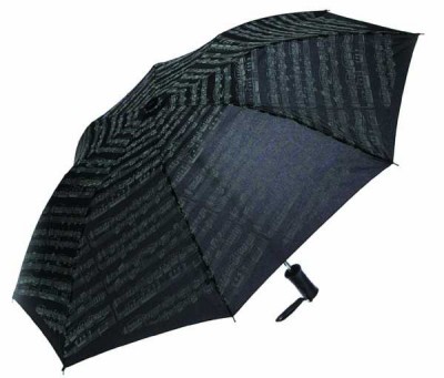 Notalı Siyah Şemsiye - Thumbnail