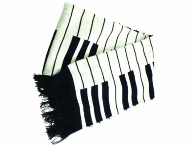 Piyano Tuşeli Siyah - Beyaz Atkı - AİM GİFTS