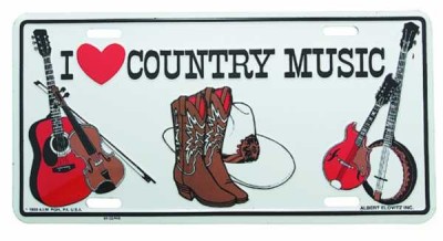I Love Country Music Metal Plaka - Thumbnail