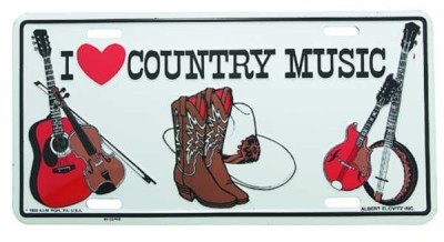 I Love Country Music Metal Plaka