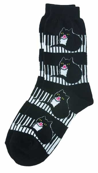 Yavru Kedi - Tuşe Desenli Kadın Çorabı