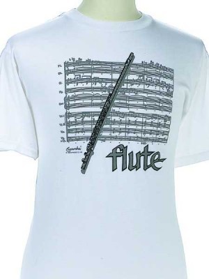 Flüt ve Notalı T-shirt - Thumbnail