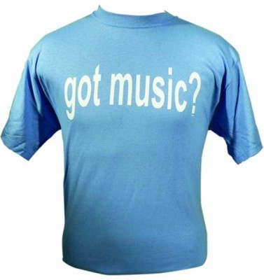 Music Mavi Kısa Kollu T-shirt - Thumbnail