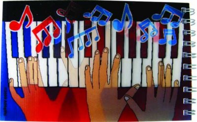 Piyano Çalan Eller Hologramlı Spiral Notluk - AİM GİFTS