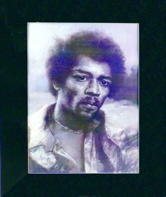 Jimi Hendrix (B&W) Pop Art Poster - Thumbnail