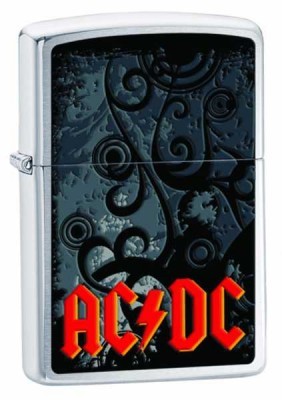 AC-DC Brushed Chrome Zippo Çakmak - Thumbnail