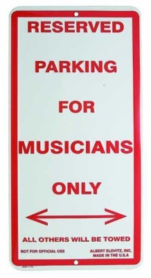 Res. Parking for Musicians Only Metal Park Plakası - Thumbnail